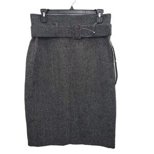 Dalia Collection Women's Charcoal Gray Wool Blend Career Pencil Skirt NWT Size 6